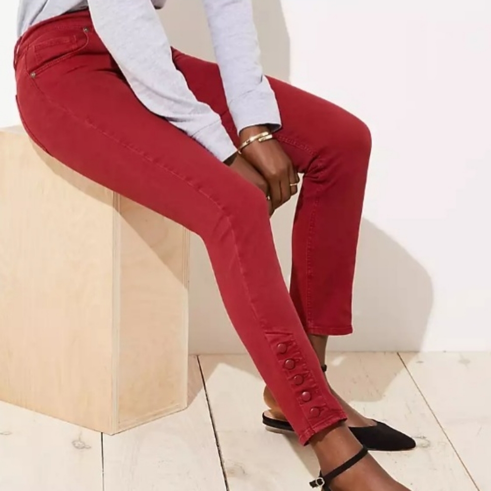 Modern Button Cuff Skinny Jeans